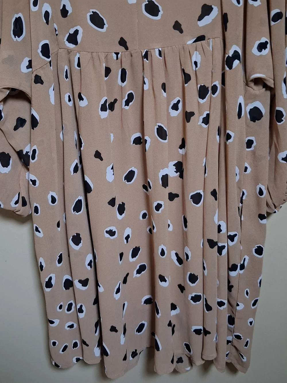 Umgee Women’s Tan, Black & White Leopard Animal Print Dress; Size S; Lined - Picture 4 of 8